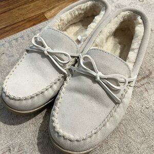 Women's Cream Moccasins